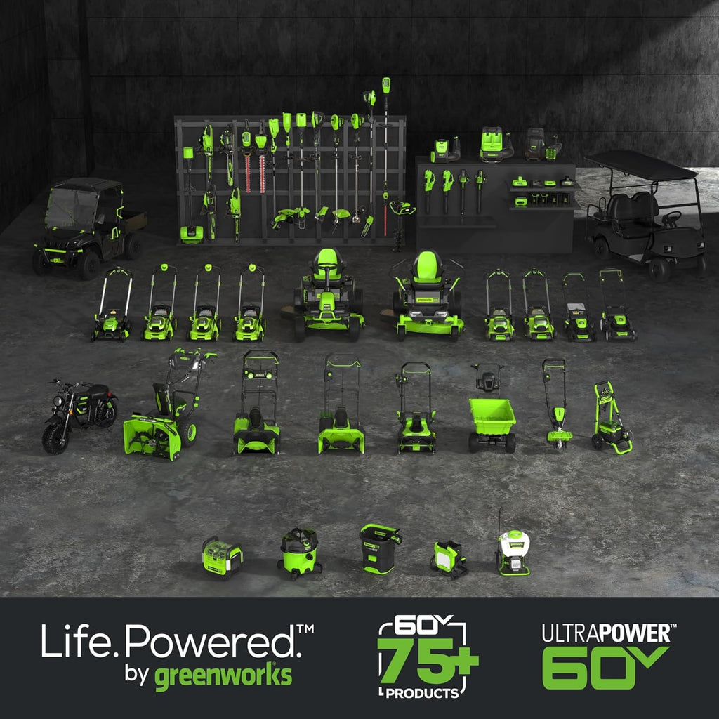 Tondeuse à gazon à gazon sans fil Greenworks 60V 21 – Batterie 5,0 Ah et chargeur rapide (Compatibilité avec plus de 75 outils, autonomie de 60 minutes)