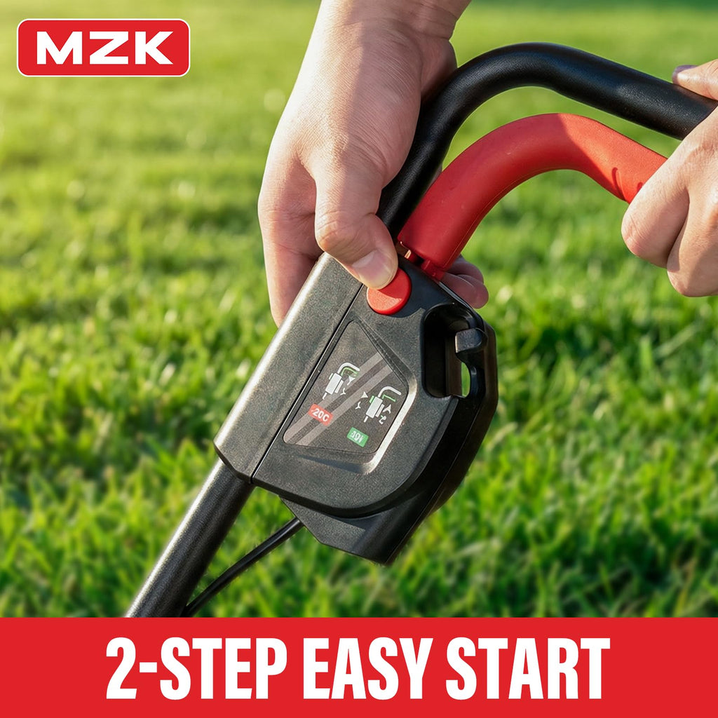 Tondeuse à gazon à gazon électrique sans fil MZK 20V 13 avec sac de ramassage.