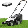 Tondeuse à gazon à gazon électrique sans fil Litheli, idéale pour les pelouses jusqu'à 150 m² (1600 pi²). Moteur sans balais, largeur de coupe de 33 cm (13 po), capacité du réservoir de 30 litres (8 gallons), hauteur de coupe réglable de 2,5 à 6,5 cm