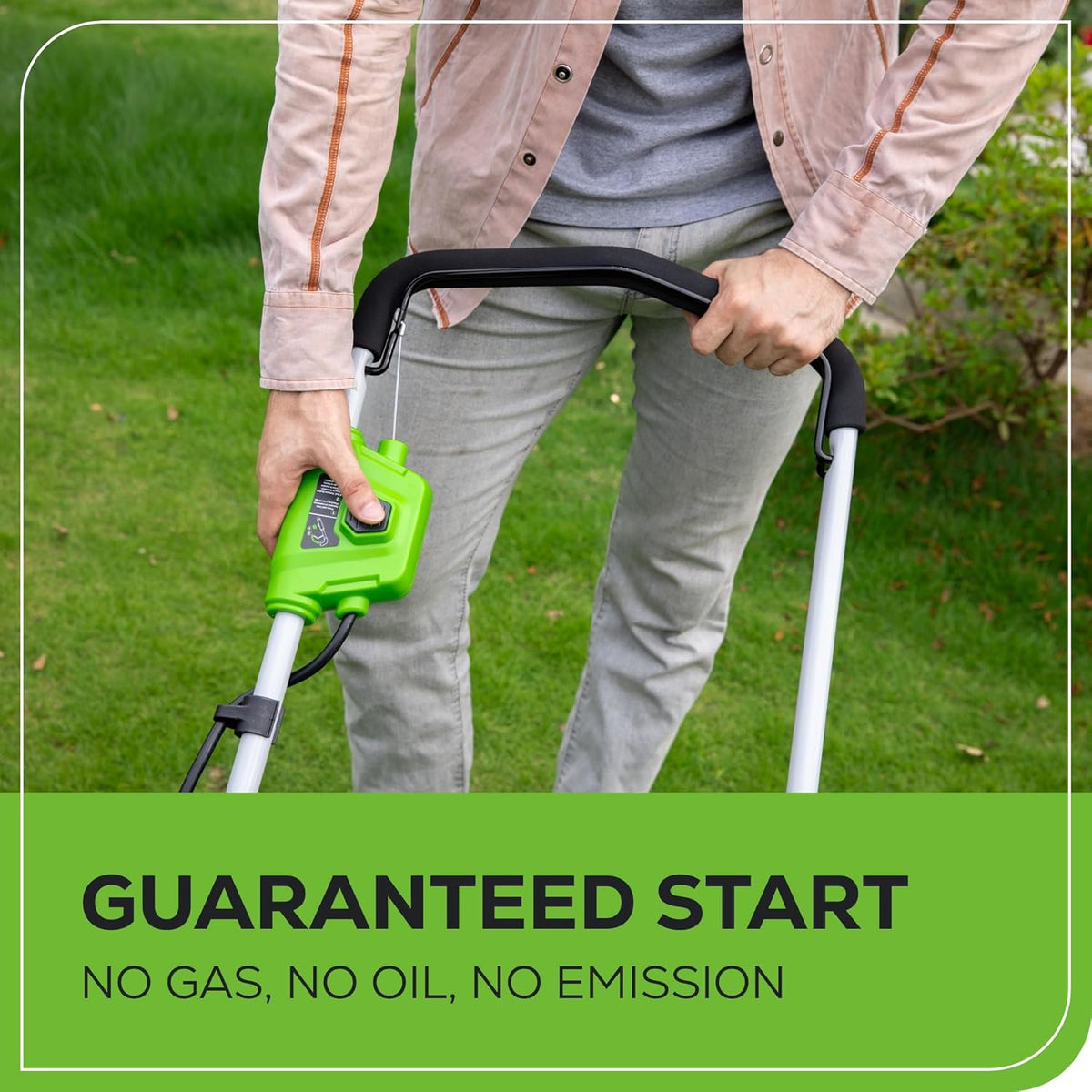 Tondeuse à gazon à gazon sans fil Greenworks 40V 16" ultra-légère à pousser avec batterie 4,0 Ah et chargeur (compatible avec plus de 75 outils, autonomie de 45 minutes)