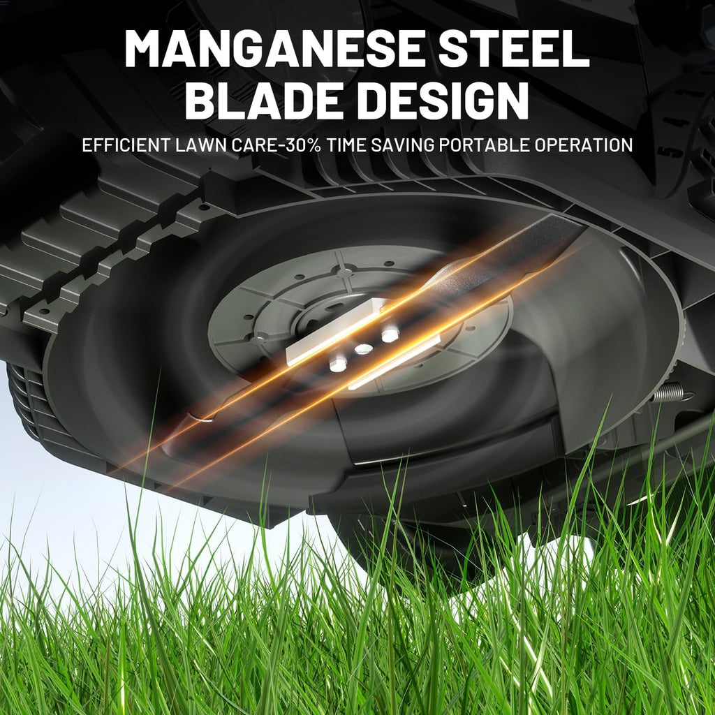 Tondeuse à gazon à gazon sans fil Litheli U20 Handy+ 20 V, 33 cm (13 pouces), idéale pour le jardin, la cour et la ferme. 5 hauteurs de coupe, légère et batterie portable 4,0 Ah incluse.