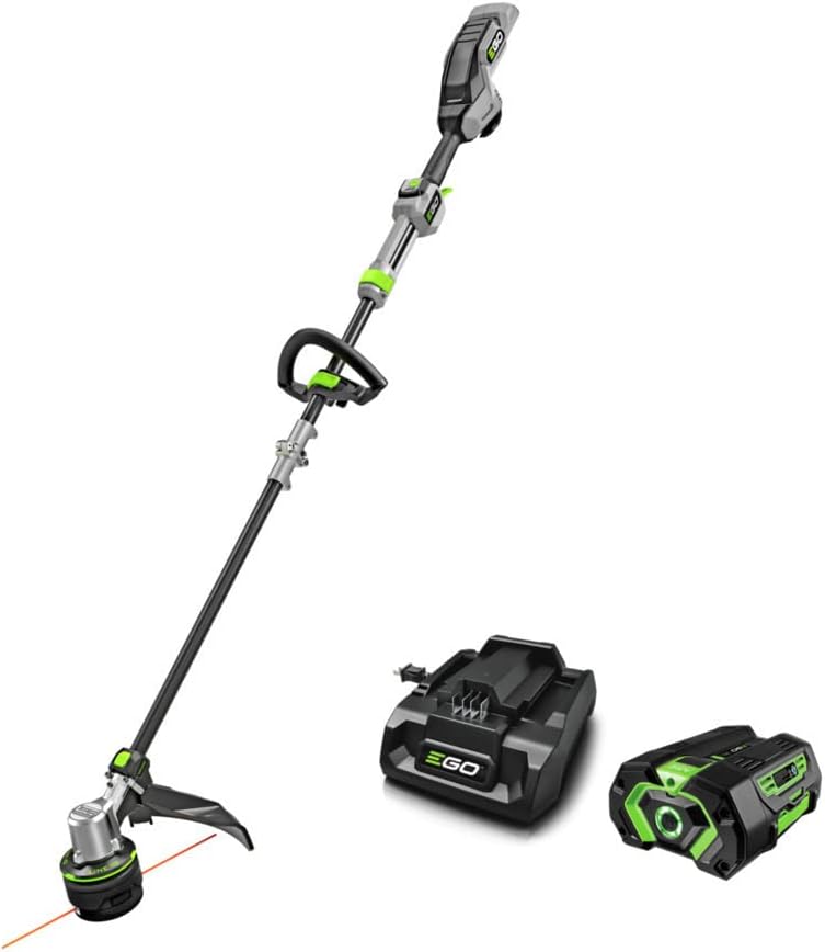Coupe-bordures à batterie EGO POWER+ 16 pouces pour désherber et tailler les mauvaises herbes, avec manche télescopique en fibre de carbone POWERLOAD LINE IQ, batterie 56 V 4,0 Ah et chargeur inclus - ST1623T pratique