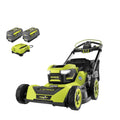 Tondeuse à gazon à gazon autotractée Ryobi Whisper Series 40 V HP sans balais de 53 cm (21 po) avec 4 roues motrices et moteur brushless. Comprend (2) batteries de 6,0 Ah et un chargeur.