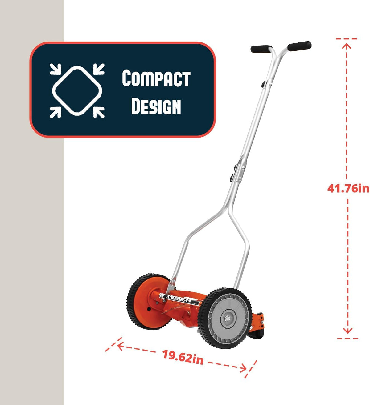 Tondeuse à gazon à gazon manuelle American Lawn Mower Company 1204-14, 14 pouces, 4 lames, rouge