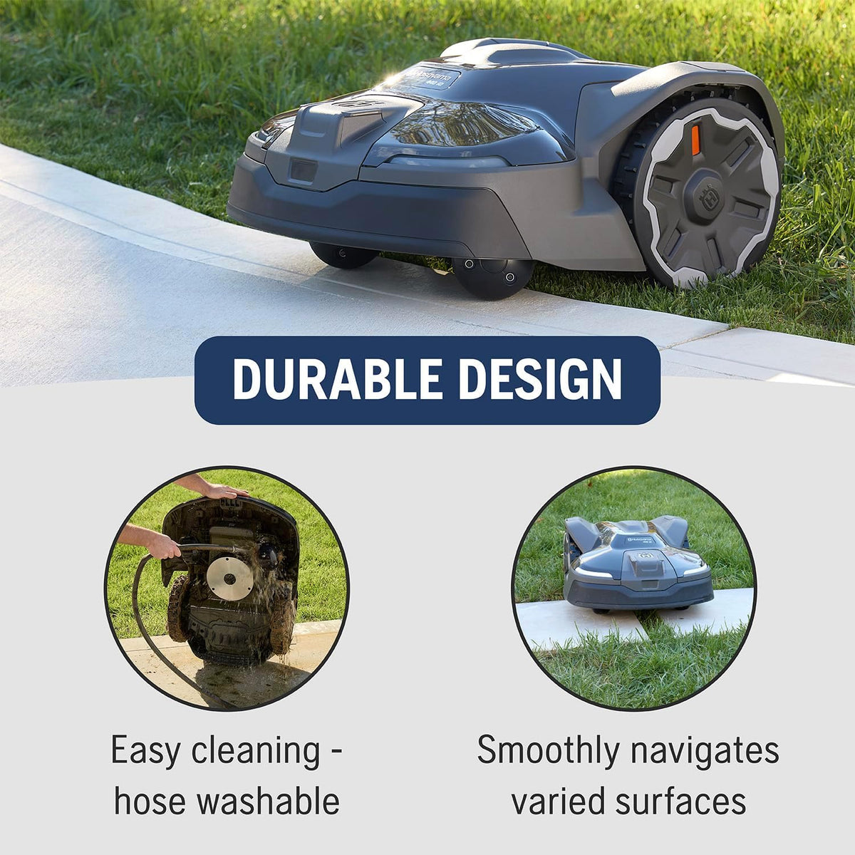 Tondeuse à gazon robot Husqvarna 410iQ Automower, capacité de tonte de 0,5 acre, sans fil, avec station de charge, station de référence RS1 EPOS et lames de rechange, 970727401