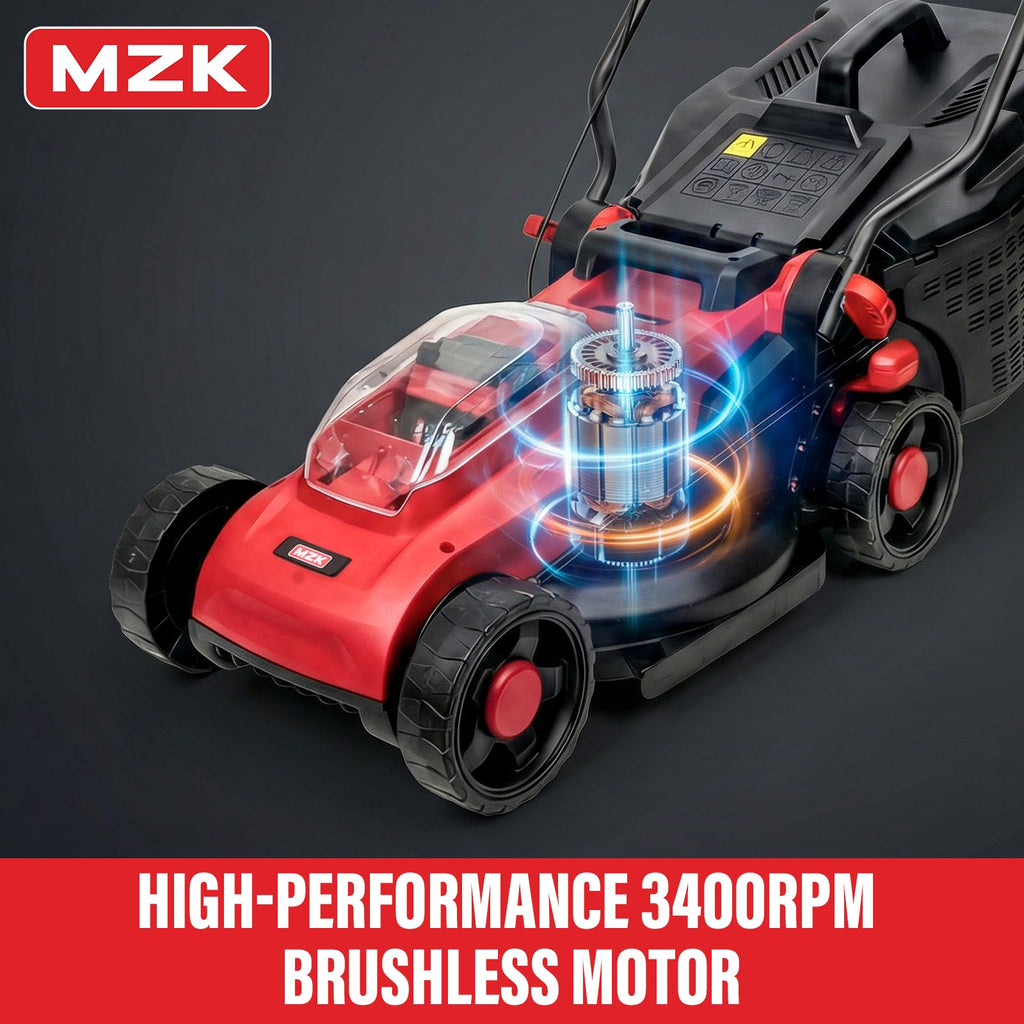 Tondeuse à gazon à gazon électrique sans fil MZK 20V 13 avec sac de ramassage.