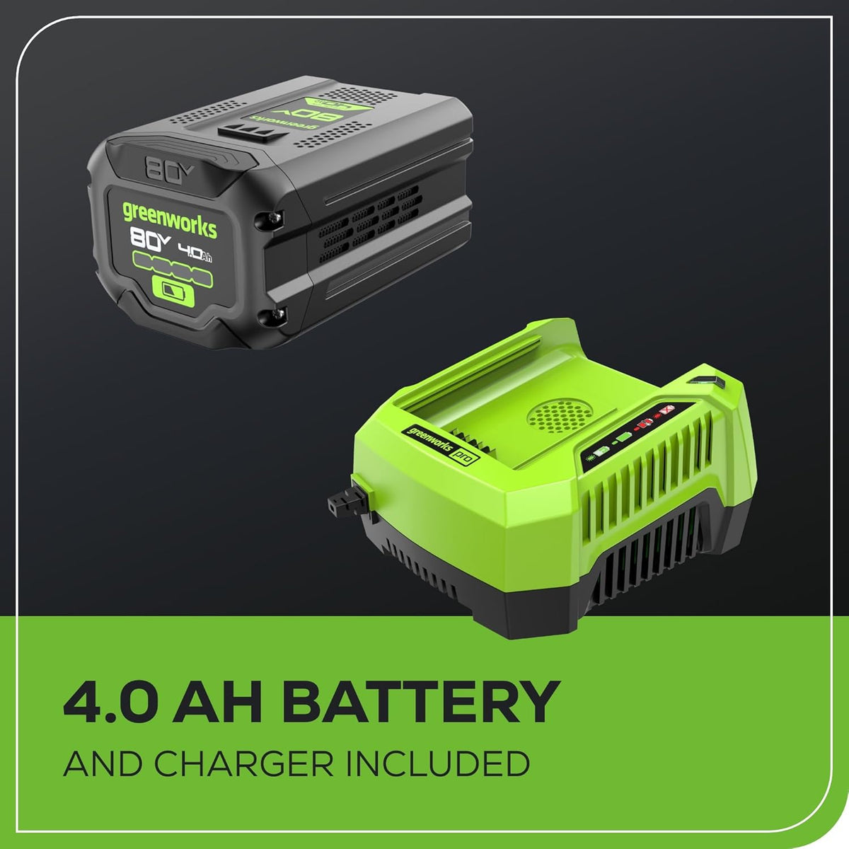 Tondeuse à gazon à gazon sans fil autotractée Greenworks 80V 21 – Moteur sans balais, éclairage LED, batterie 4,0 Ah et chargeur rapide (plus de 75 outils compatibles)