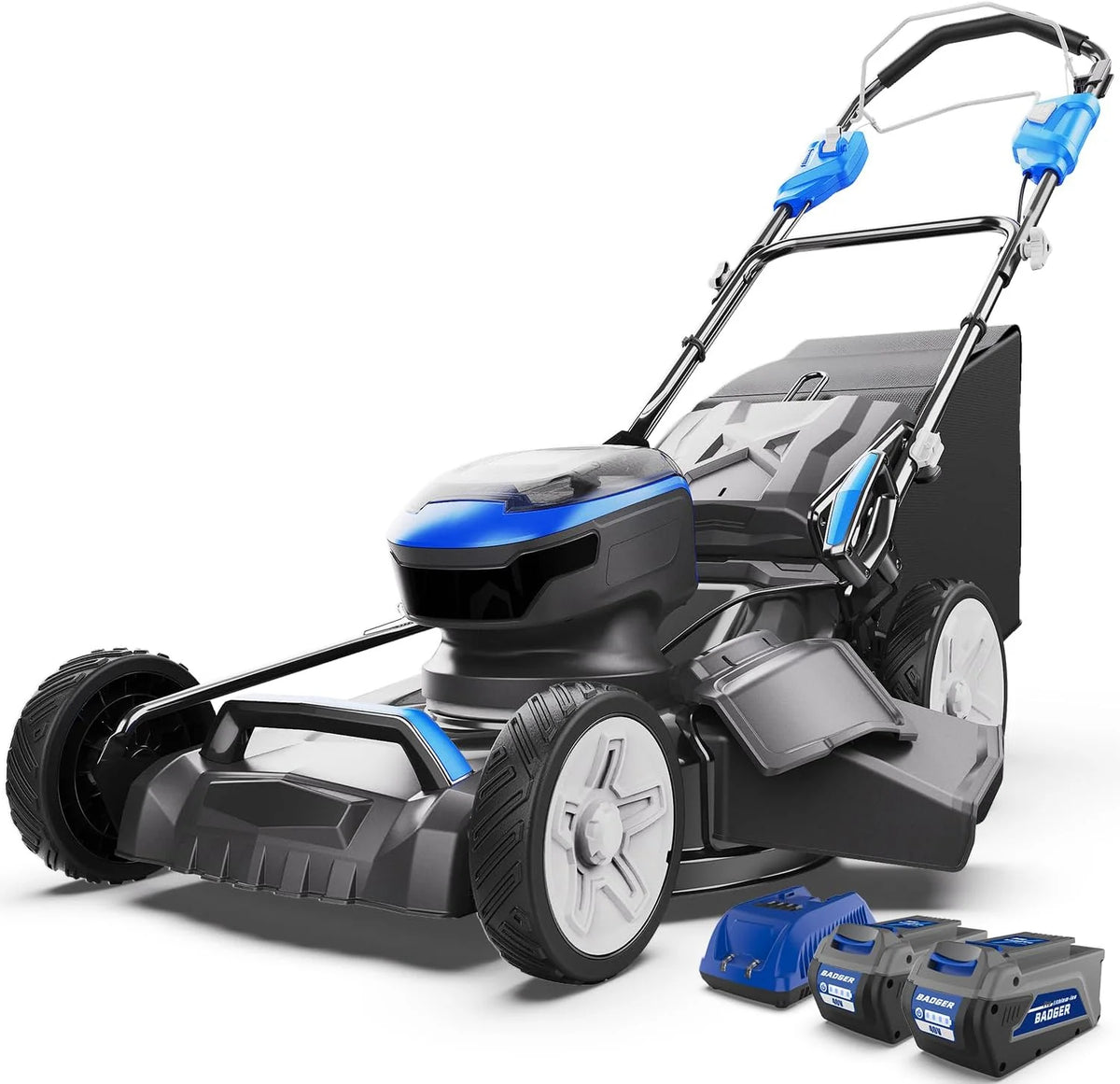 Tondeuse à gazon à gazon électrique 40V sans balais 18 pouces, 5 hauteurs de coupe réglables, pliage rapide en moins de 5 pouces, batterie 4,0 Ah et chargeur rapide inclus. (40V 21)