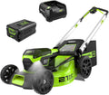 Tondeuse à gazon à gazon sans fil Greenworks 60V 21 (poussée), batterie 5,0 Ah (1/2 acre, chargeur rapide, 4 en 1, lumières LED, IPX4)
