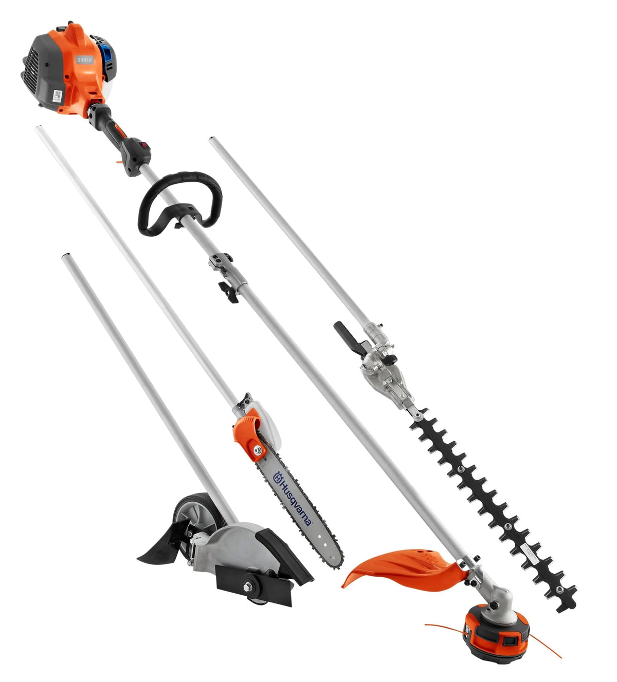 Débroussailleuse à essence Husqvarna 970545001 330LK 28 cm³ 2 temps 50 cm (20 po) à arbre droit avec accessoires et fonction de dressage de bordures pratique