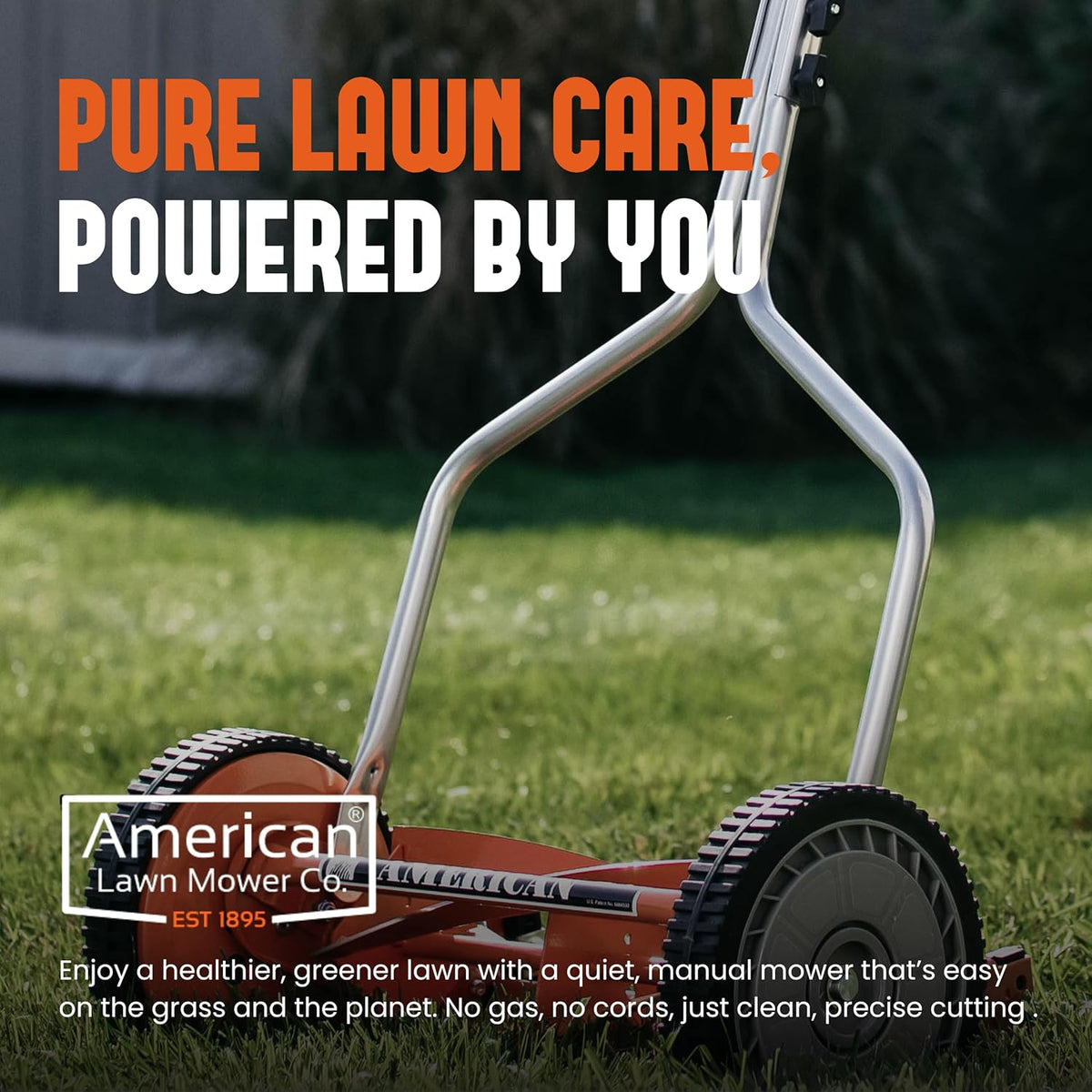 Tondeuse à gazon à gazon manuelle American Lawn Mower Company 1204-14, 14 pouces, 4 lames, rouge