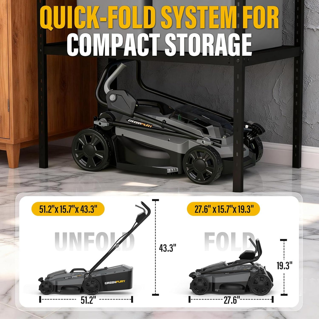 Tondeuse à gazon à gazon sans fil de 33 cm (13 pouces), compatible avec la batterie Dewalt 20V MAX, tondeuse électrique sans balais avec bac de ramassage de 30 litres (8 gallons), réglage de la hauteur de coupe sur 5 niveaux, pour petits jardins (bat