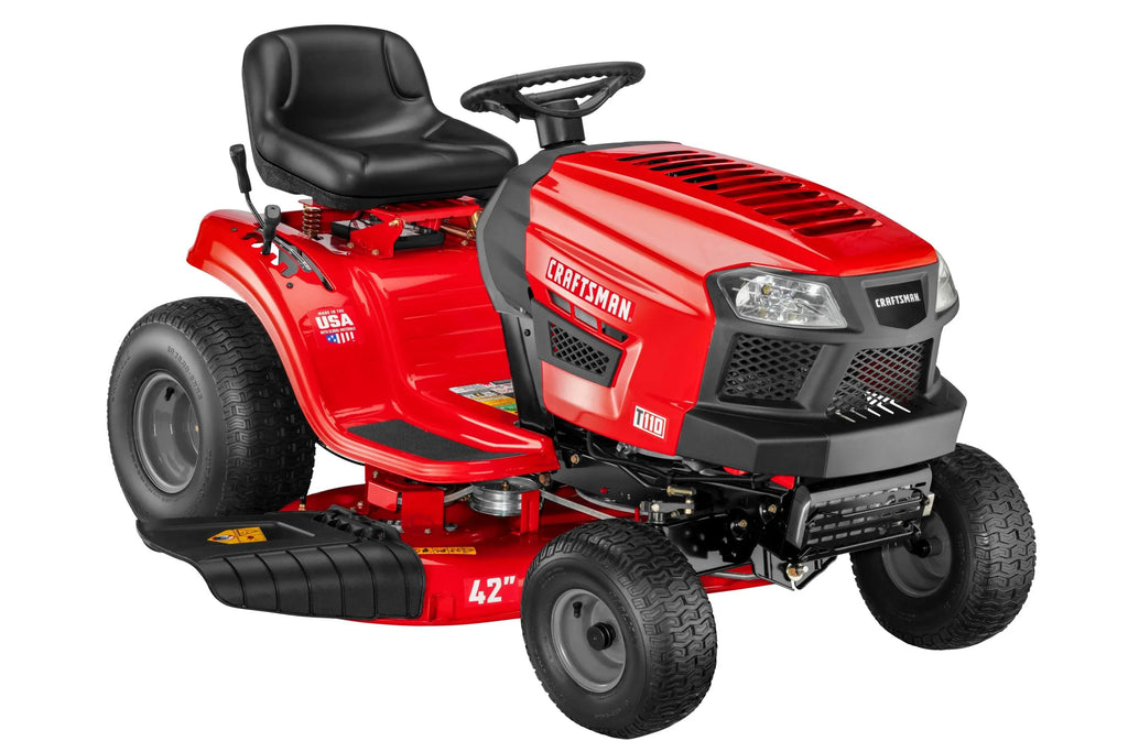 Tondeuse à gazon autoportée Craftsman T110 de 107 cm (42 po) avec moteur Briggs & Stratton de 17,5 HP et transmission à 7 vitesses, modèle 13AN77XS093