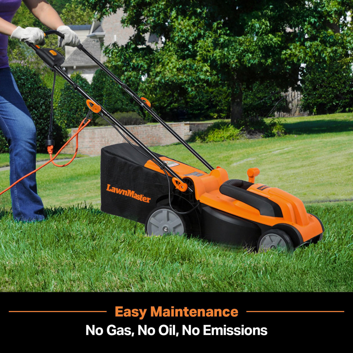 Tondeuse à gazon à gazon électrique LAWNMASTER MEB1114K, 15 pouces, 11 A