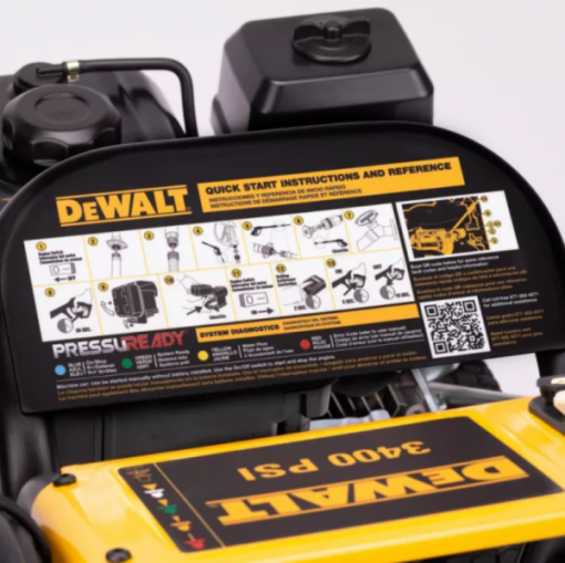 Appareil de nettoyage haute pression à essence DeWalt Pressure Ready 3400 PSI 2,5 GPM à à eau froide