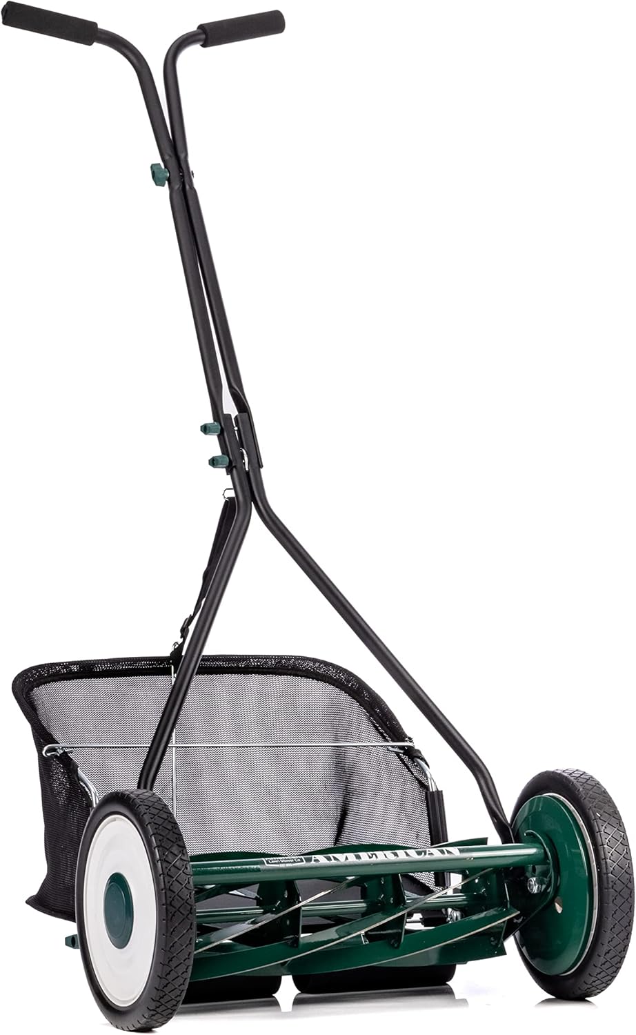 Tondeuse à gazon à cylindre Mower Company 1725-16GC de 16 pouces à 7 lames avec dispositif de ramassage des débris d'herbe, conçue spécifiquement pour les pelouses, modèle vert (16 pouces à 7 lames avec bac de ramassage d'herbe)