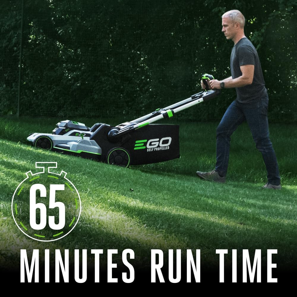 Tondeuse à gazon à gazon sans fil autotractée EGO Power+ 53 cm (21 pouces) 56 V avec 2 batteries 4,0 Ah et chargeur rapide, noire