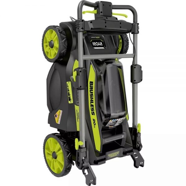 Tondeuse à gazon à gazon autotractée 40 V sans balais de 50 cm (20 po) avec coupe-bordures et souffleur de feuilles, livrée avec 2 batteries et 2 chargeurs.