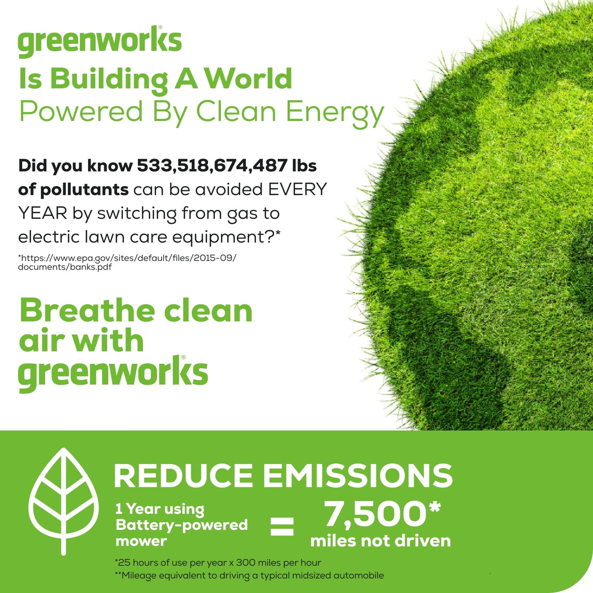Tondeuse à gazon à gazon sans fil autotractée GREENWORKS 80V avec batterie