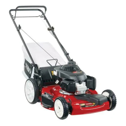Tondeuse à gazon à essence, 56 cm (22 pouces), moteur OHV 170 cm³, roues hautes, propulsion arrière, 3 en 1 avec réglage de la hauteur, huile incluse