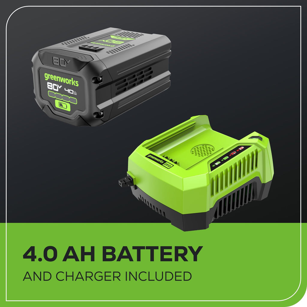 Tondeuse à gazon à gazon sans fil autotractée GREENWORKS 80V avec batterie