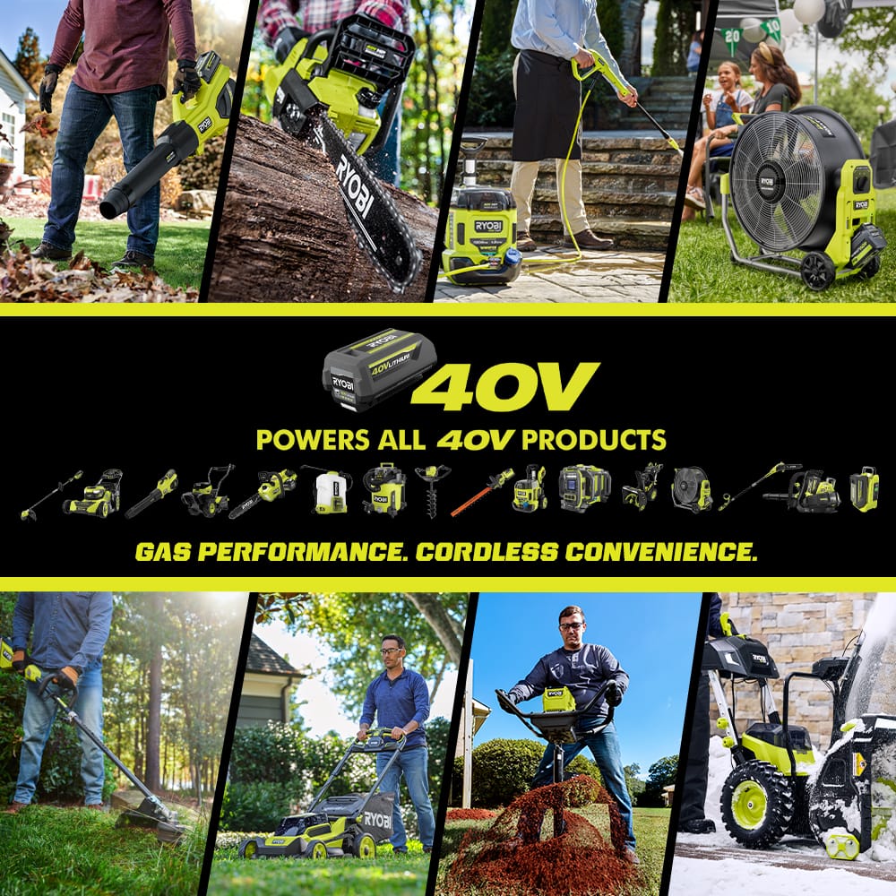 Tondeuse à gazon à gazon autotractée Ryobi Whisper Series 40 V HP sans balais de 53 cm (21 po) avec 4 roues motrices et moteur brushless. Comprend (2) batteries de 6,0 Ah et un chargeur.