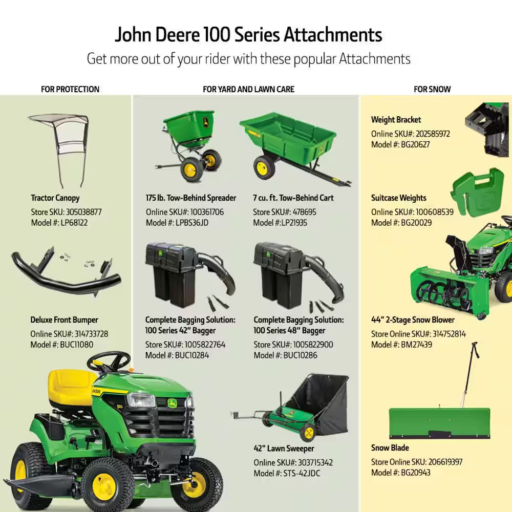 Tondeuse à gazon autoportée John Deere S100 de 107 cm (42 po) à essence, 17,5 CV, transmission hydrostatique