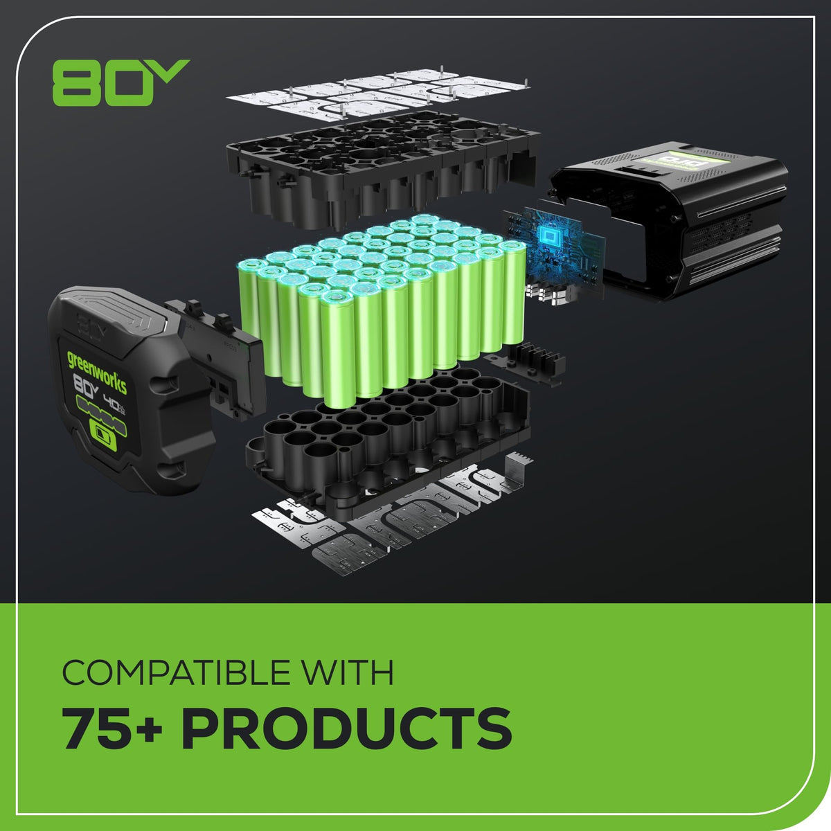 Tondeuse à gazon à gazon sans fil autotractée GREENWORKS 80V avec batterie