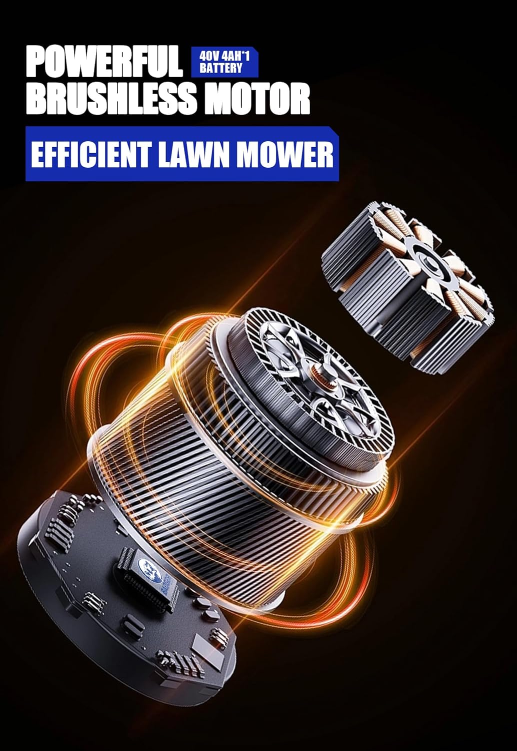 Tondeuse à gazon à gazon sans fil Wild Badger Power 40 V 18″, sans balais, 5 445 pi²/0,125 CA, 1 batterie de 4,0 Ah et chargeur rapide, 5 hauteurs de coupe pour pelouses de petite à moyenne taille