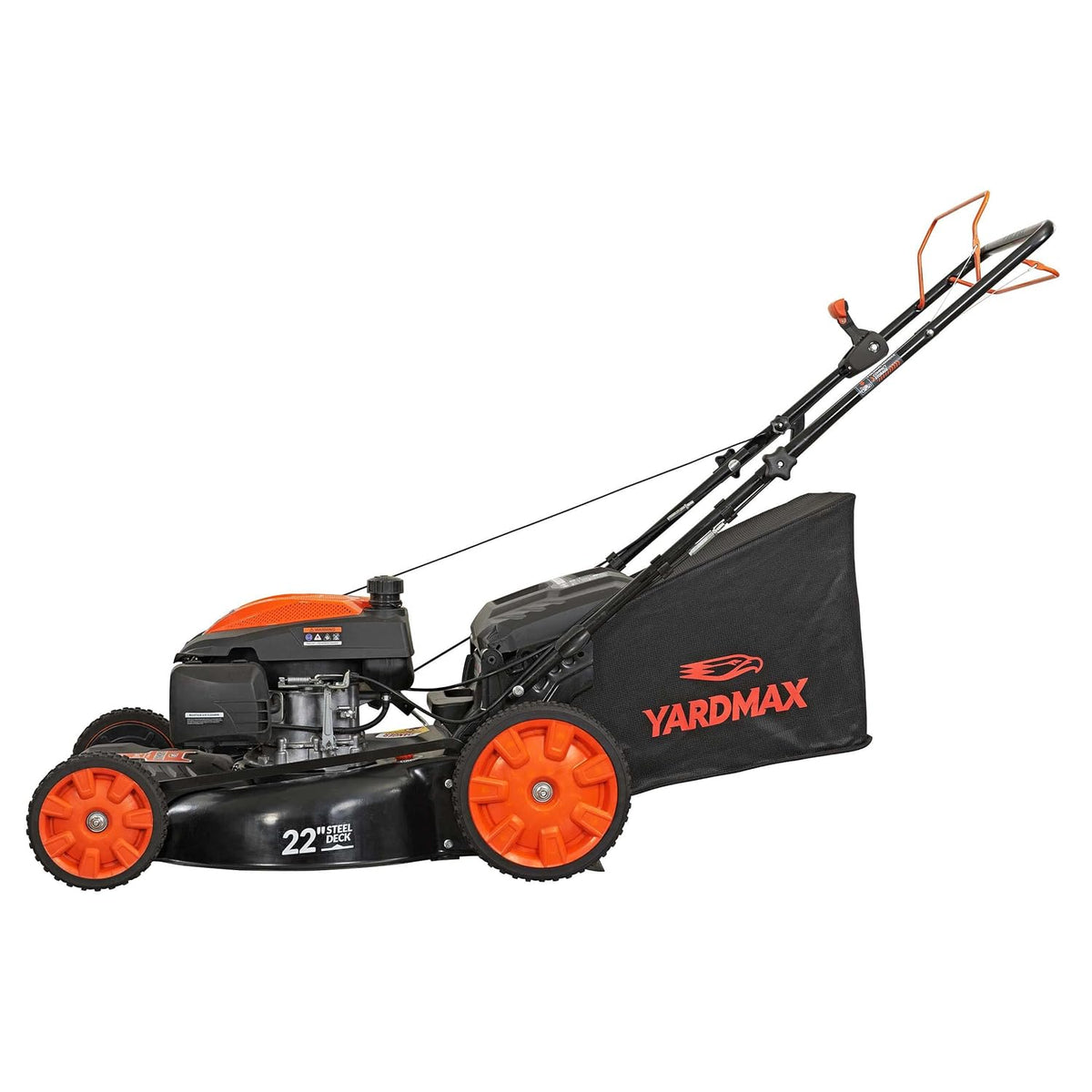 Tondeuse à gazon à gazon autotractée YARDMAX Select PACE 22 po, 201 cm³, transmission CVT à 6 vitesses, roues hautes, traction avant, 3 en 1, à essence, noire (YG2860)