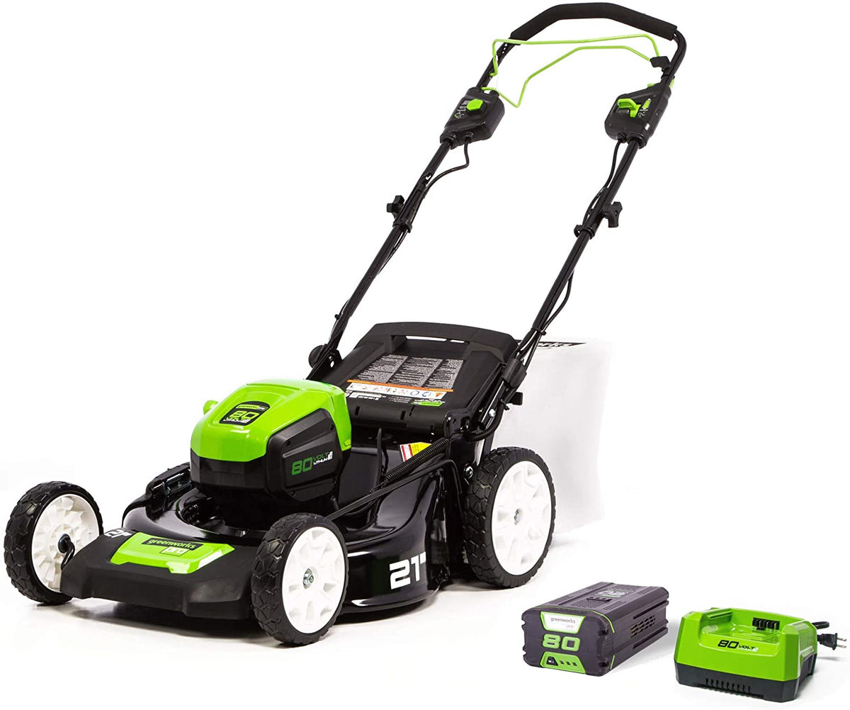 Tondeuse à gazon à gazon 21 pouces 80 V, (2) batteries 2 Ah et chargeur inclus GLM801601