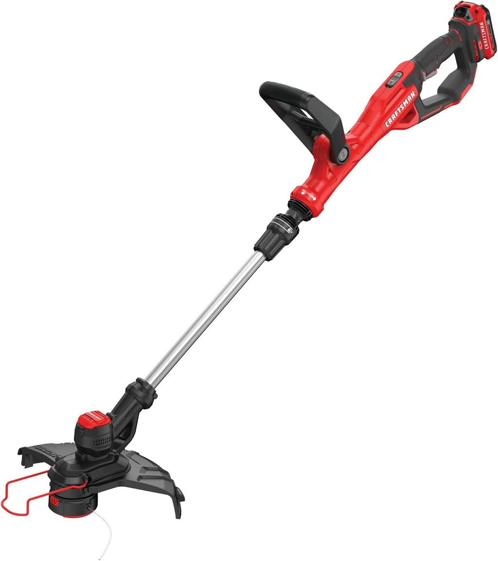 Coupe-bordures et dresse-bordures sans fil pratique CRAFTSMAN V20, avec batterie 2,0 Ah et chargeur, léger, autonomie prolongée, 2 vitesses (CMCST900D1)