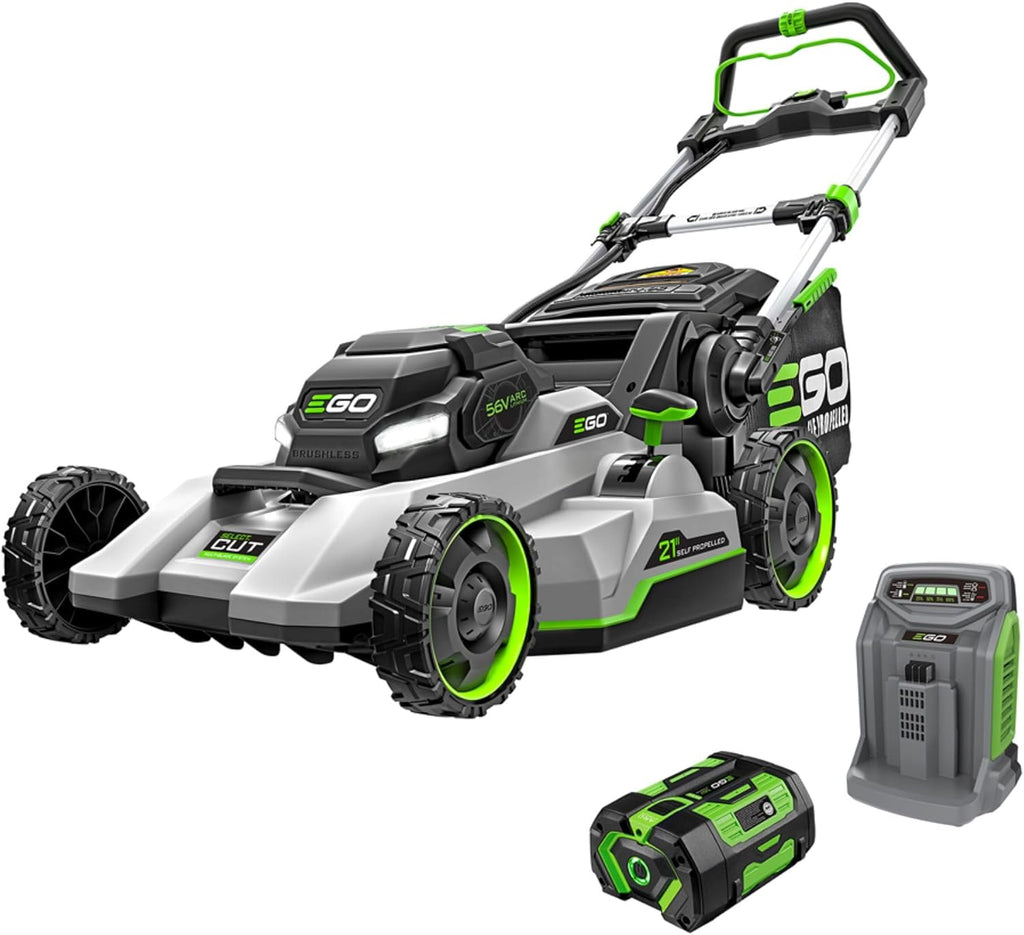 Tondeuse à gazon à gazon électrique EGO POWER+ autotractée sans fil avec sélecteur de coupe et commande tactile, batterie 56 V 7,5 Ah et chargeur rapide inclus – LM2135SP