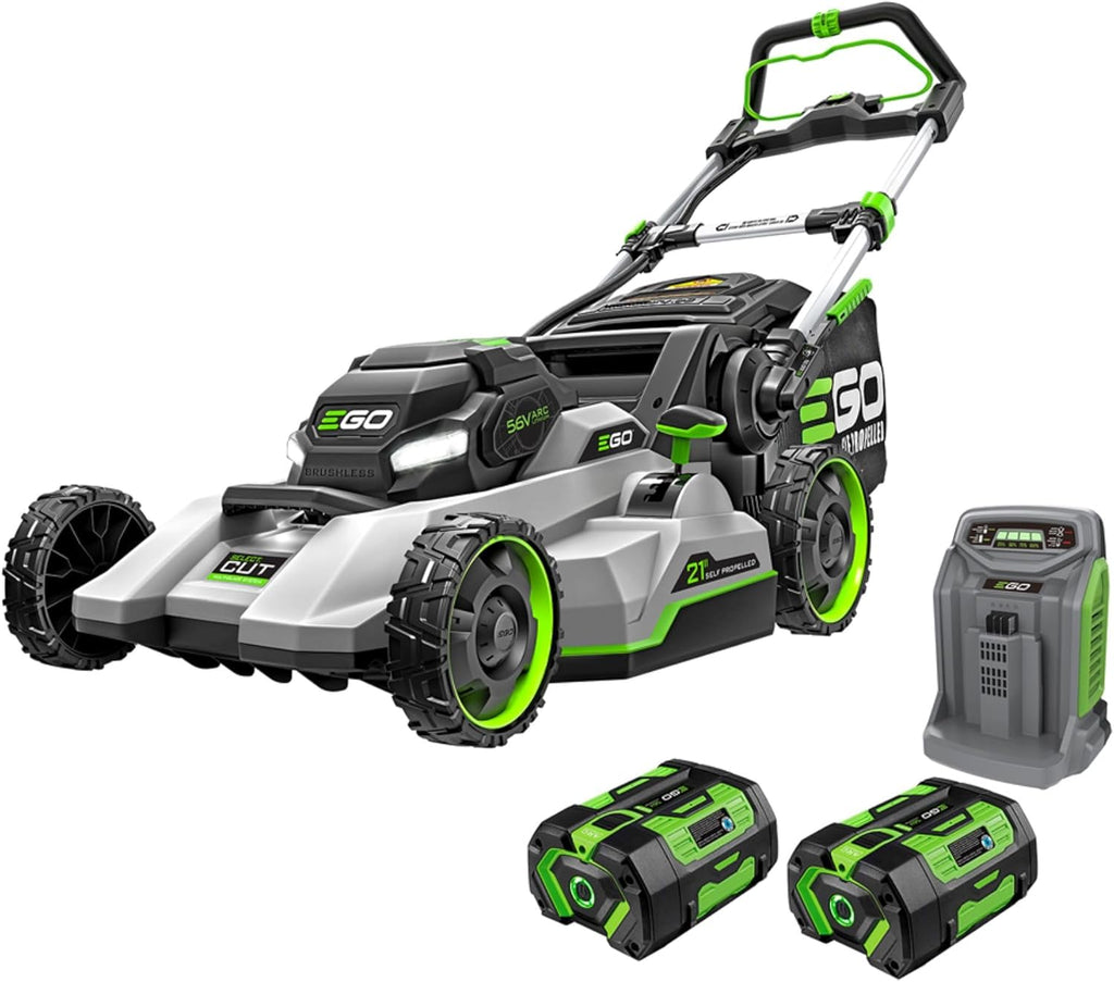 Tondeuse à gazon à gazon électrique EGO POWER+ autotractée sans fil avec sélecteur de coupe et commande tactile. Comprend (2) batteries 56 V 6,0 Ah et un chargeur rapide - LM2134SP-2