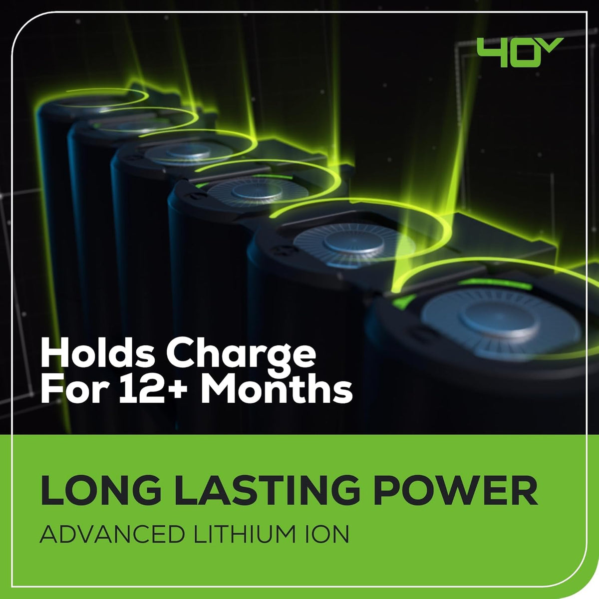Tondeuse à gazon à gazon sans fil Greenworks 40V 16" ultra-légère à pousser avec batterie 4,0 Ah et chargeur (compatible avec plus de 75 outils, autonomie de 45 minutes)
