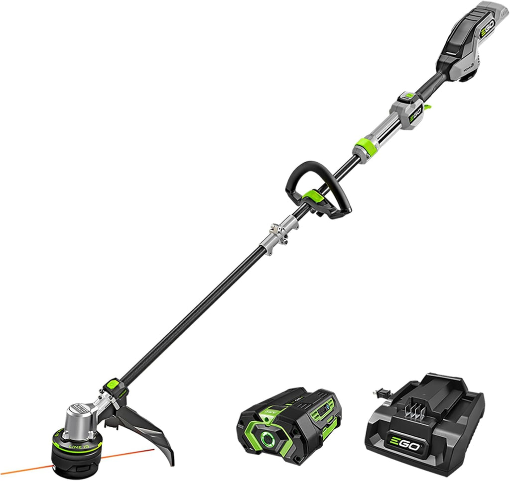 Coupe-bordures à batterie EGO POWER+ 16 pouces pour désherber et tailler les mauvaises herbes, avec manche télescopique en fibre de carbone POWERLOAD LINE IQ, batterie 56 V 4,0 Ah et chargeur inclus - ST1623T pratique