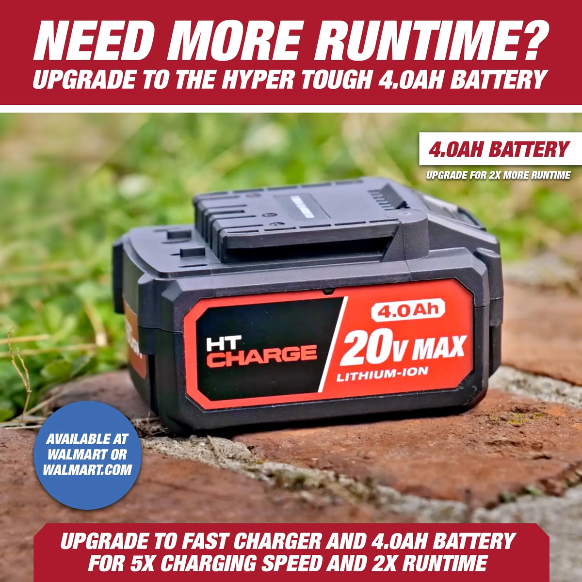 Taille-haie sans fil pratique Hyper Tough 20V Max 22 pouces, alimenté par batterie, HT21-401-003-07