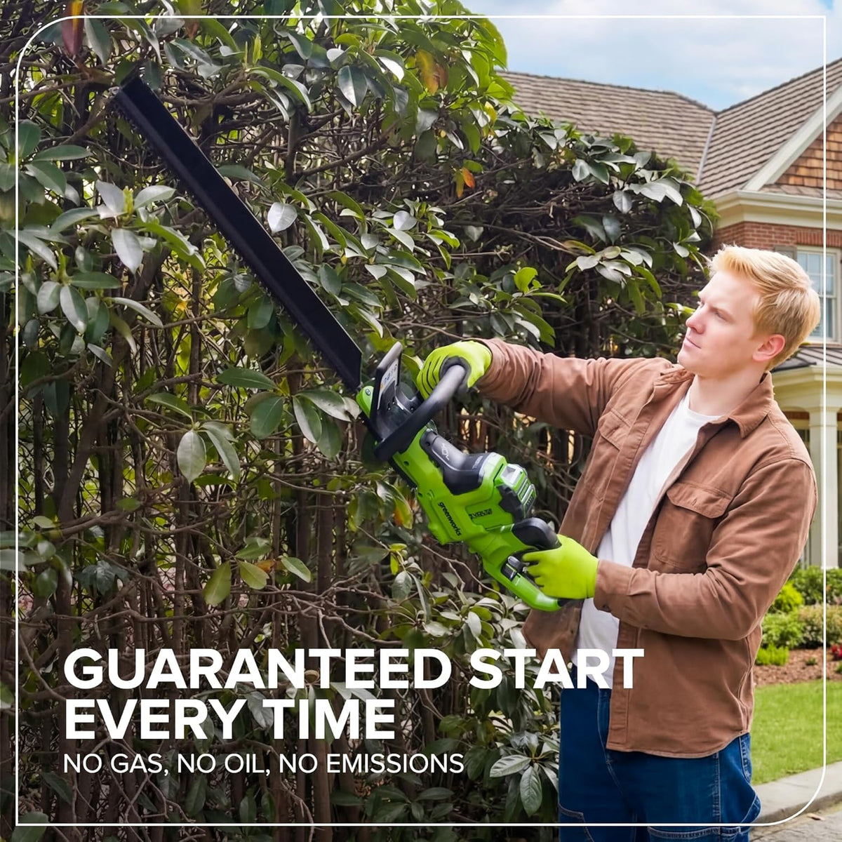 Taille-haie sans balais Greenworks 40 V 66 cm (outil seul) pratique