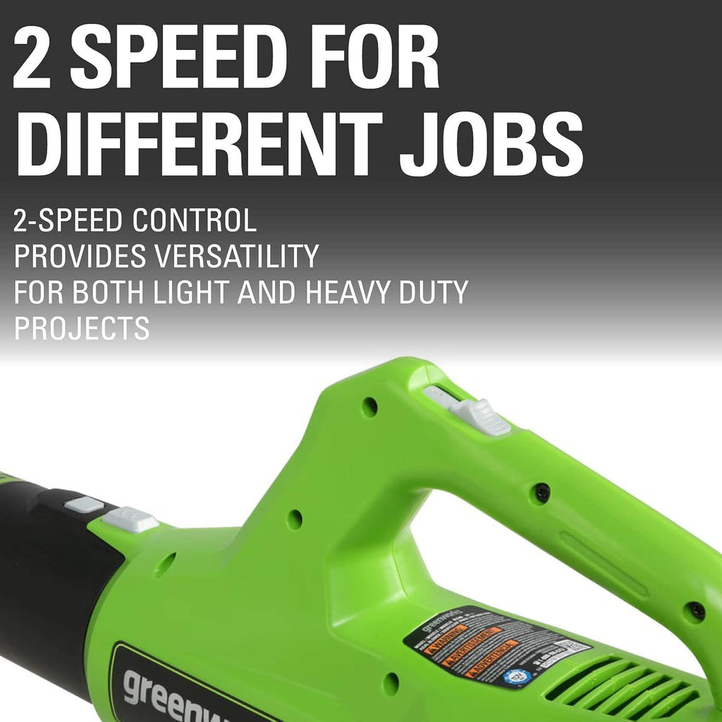 Kit combiné tondeuse à gazon autotractée sans fil Greenworks 48 V (24 V x 2) 21 et souffleur 320 CFM avec (2) batteries USB 5,0 Ah, (1) batterie 2,0 Ah et chargeurs
