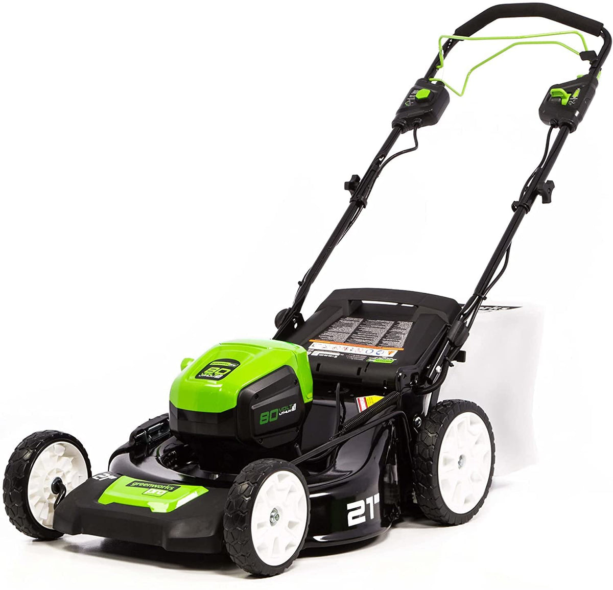 Tondeuse à gazon à gazon sans fil 80 V, autotractée et sans balais de 21 pouces | Greenworks
