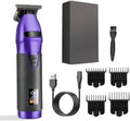 Ensemble tondeuse à gazon à cheveux et barbe électrique professionnelle pour hommes (violet)