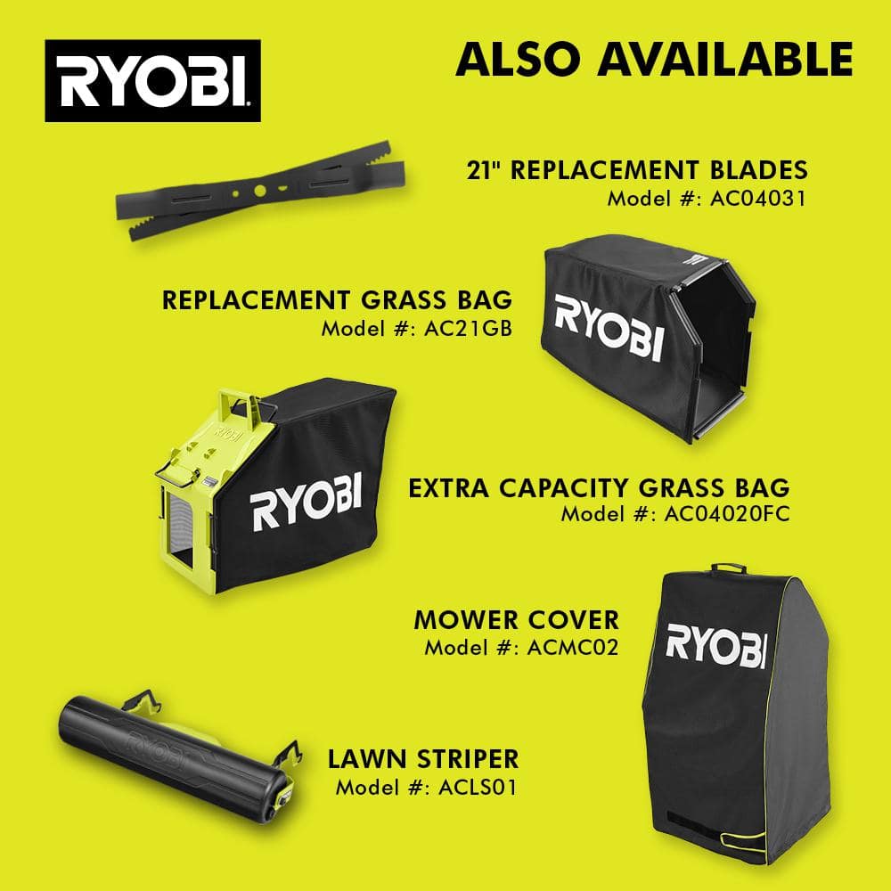 Tondeuse à gazon à gazon autotractée Ryobi Whisper Series 40 V HP sans balais de 53 cm (21 po) avec 4 roues motrices et moteur brushless. Comprend (2) batteries de 6,0 Ah et un chargeur.