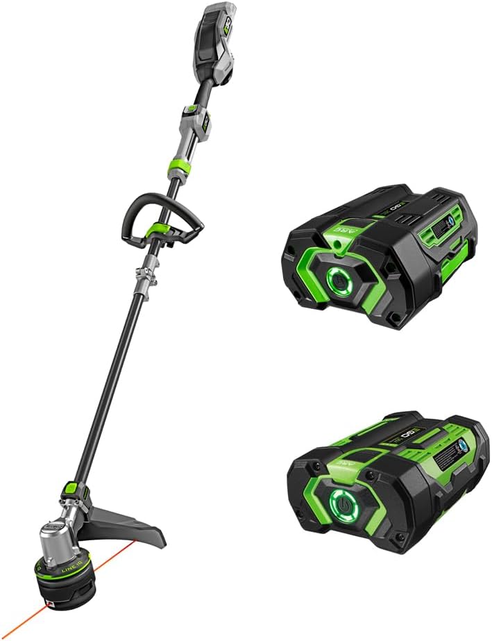 Coupe-bordures sans fil pratique EGO Power+ ST1623T 56 V, 40 cm (16 pouces), batterie 4,0 Ah, chargeur 320 W inclus, batterie supplémentaire BA1400T 2,5 Ah.