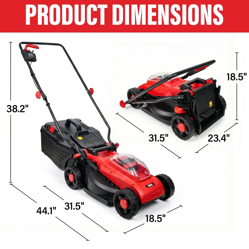 Tondeuse à gazon à gazon électrique sans fil MZK 20V 13 avec sac de ramassage.